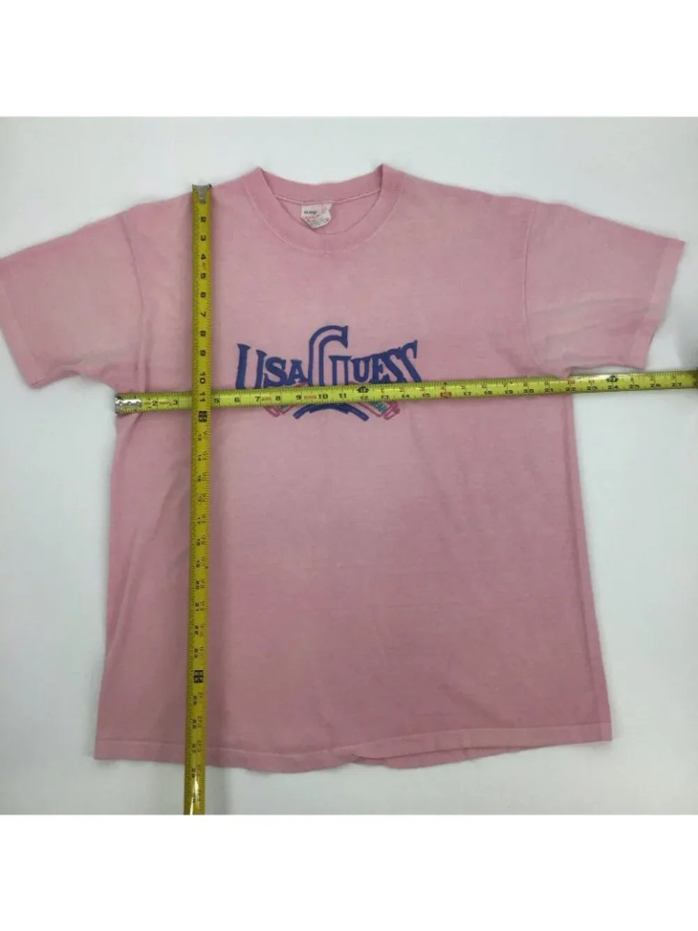 Vtg Guess by Georges Marciano Adult U.S.A Guess Embroidered Pink Blue Sz OS 90's - Picture 5 of 12